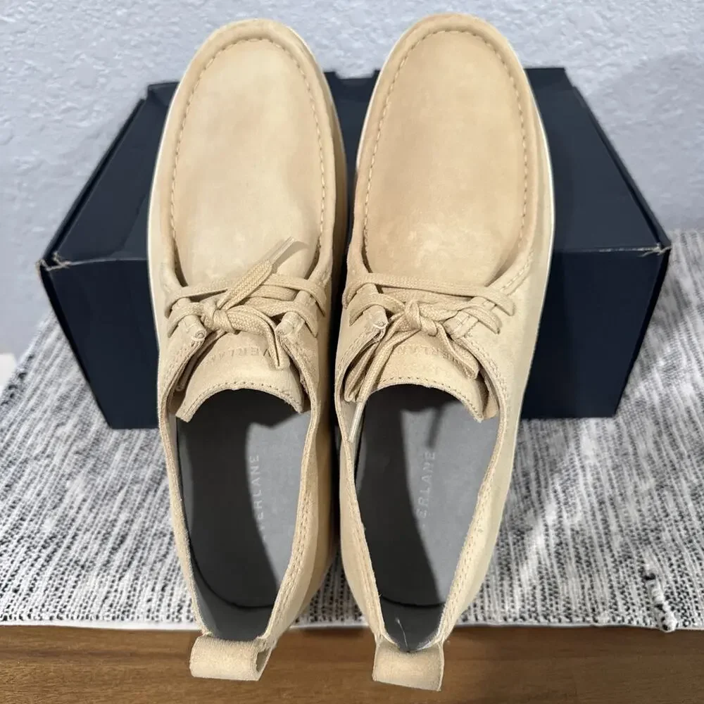 Everlane Desert Shoe Beige Suede Lace Shoes Low Top Loafers Mens 11.5 Minimalist